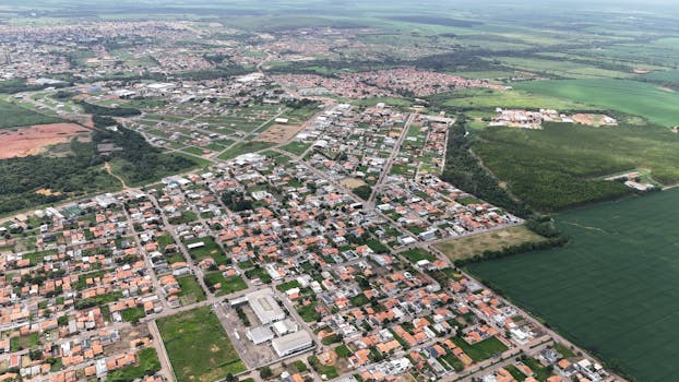 Stunning aerial view of Paragominas showcasing urban landscape and greenery.